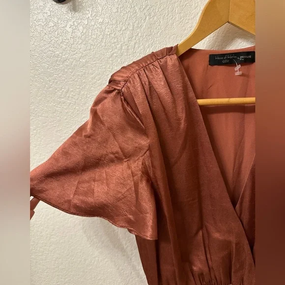 HOUSE OF HARLOW 1960 X REVOLVE Annika Dress in Copper XS Mini Dress - Picture 3 of 7